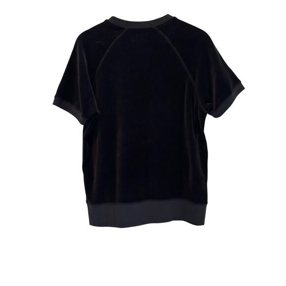 Todd Snyder Shirt SZM Velvet Short Sleeve Pullover Black Round Neck Women - Picture 6 of 10